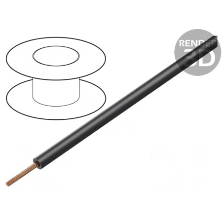 Cablu litat Cu 0,14mm2 PVC negru 100m | Electronic-mag.ro | Componente Electronice