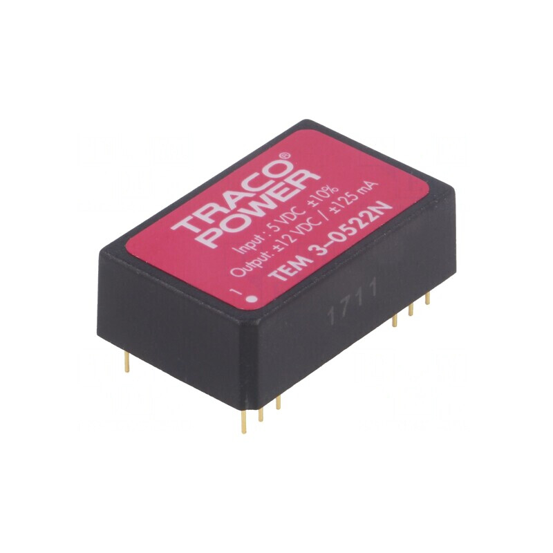 Convertor DC/DC 3W 5V la 12V/-12V TEM 3-0522N | Electronic-mag.ro | Componente Electronice