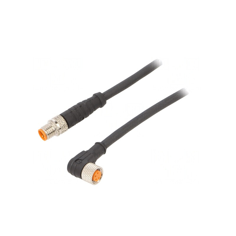 Cablu de conectare M8 4 pini 2m 50VAC 4A PUR | Electronic-mag.ro | Componente Electronice