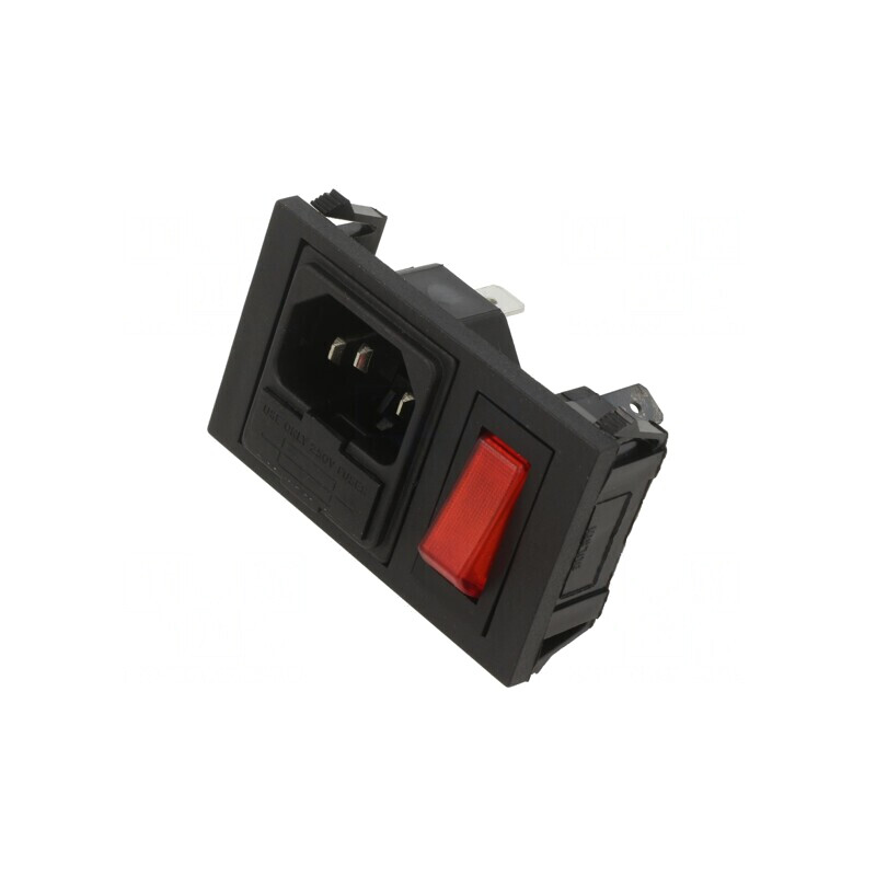 Conector Alimentare AC Tată 10A 250VAC IEC 60320 | Electronic-mag.ro | Componente Electronice