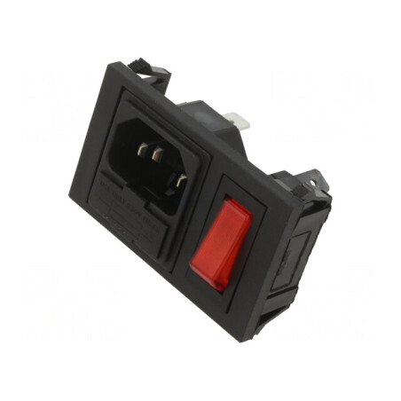 Conector Alimentare AC Tată 10A 250VAC IEC 60320 | Electronic-mag.ro | Componente Electronice