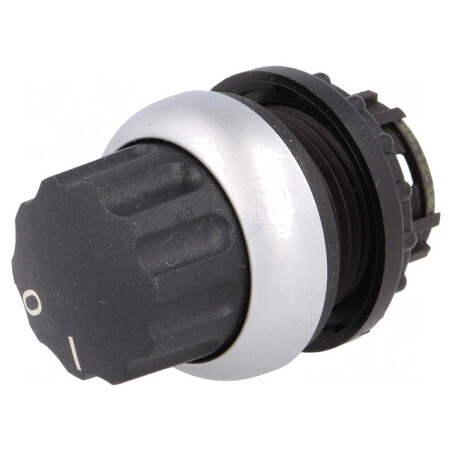 Comutator rotativ 22mm negru 2 poziții | Electronic-mag.ro | Componente Electronice