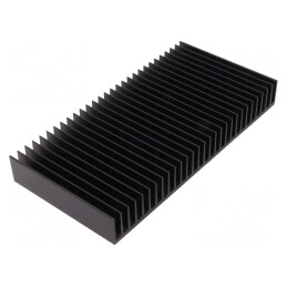 Radiator extrudat cu aripioare negru 100x200x25mm | Electronic-mag.ro | Componente Electronice