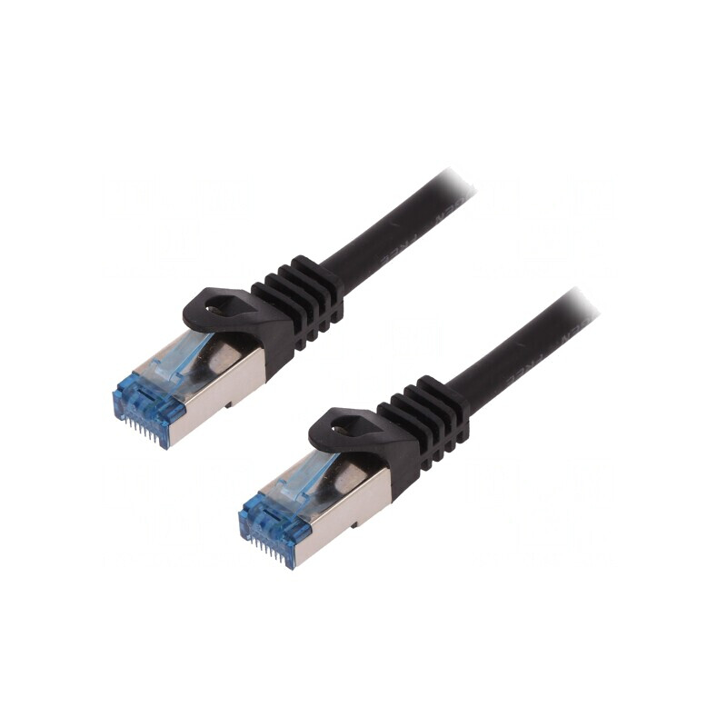 Patch cord S/FTP Cat6a LSZH Negru 15m | Electronic-mag.ro | Componente Electronice