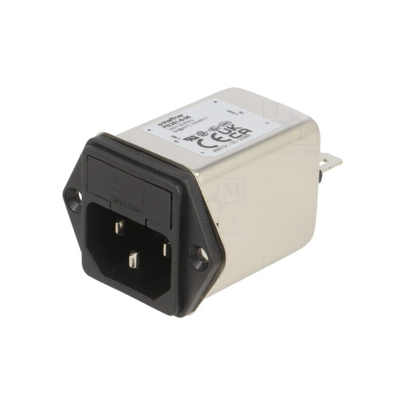 Conector Alimentare AC Soclu Tată 6A 250V C14 FN261-6-06 | Electronic-mag.ro | Componente Electronice