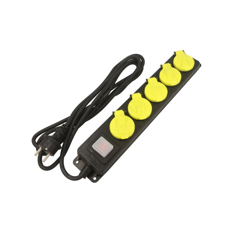 Prelungitor alimentare 5 prize 3m 16A negru | Electronic-mag.ro | Componente Electronice