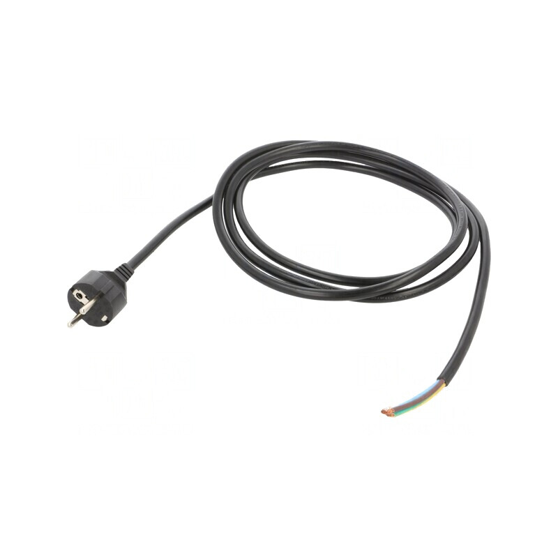 Cablu Negru 2,5m 3x1,5mm2 16A CEE 7/7 PVC | Electronic-mag.ro | Componente Electronice