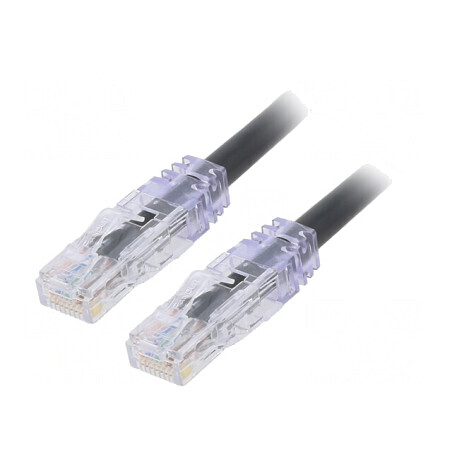 Patch cord UTP negru 1m 10Gig 6a PVC | Electronic-mag.ro | Componente Electronice