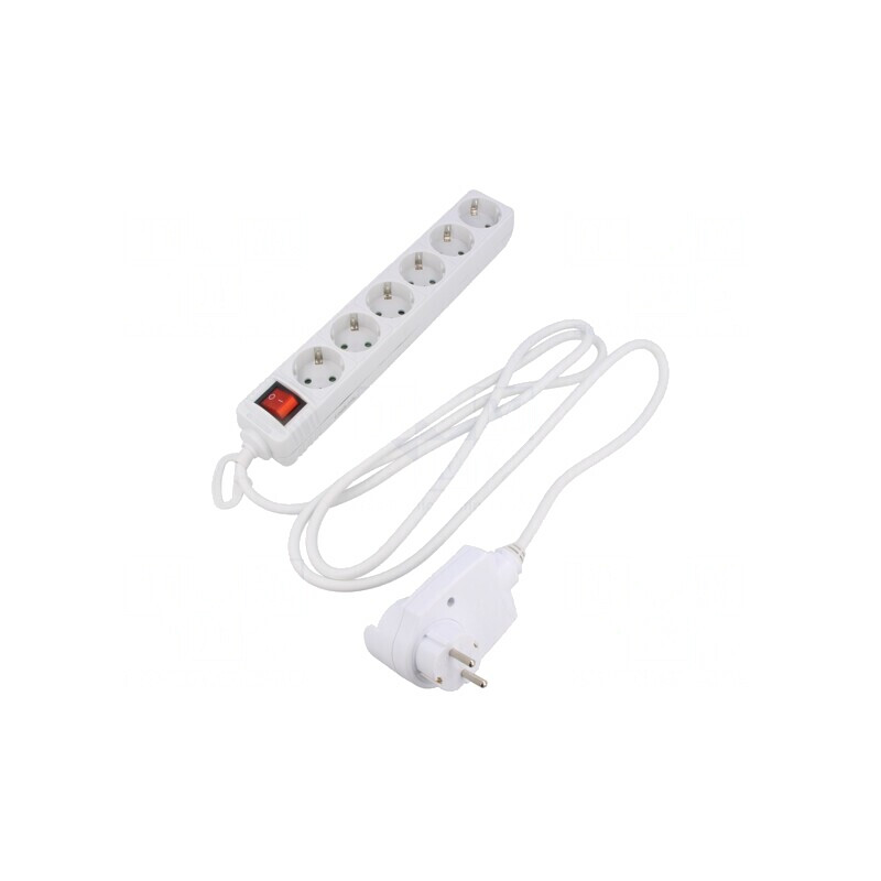 Prelungitor 6 Prize 230V 16A Alb | Electronic-mag.ro | Componente Electronice