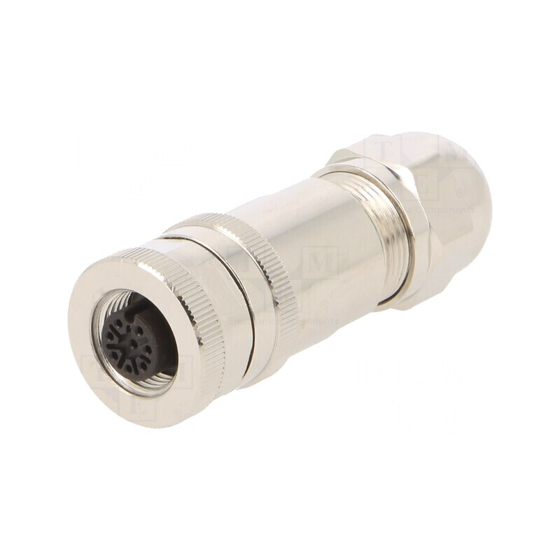Mufă M12 8 PIN mamă IP67 pentru DeviceNet/CANopen pe cablu | Electronic-mag.ro | Componente Electronice