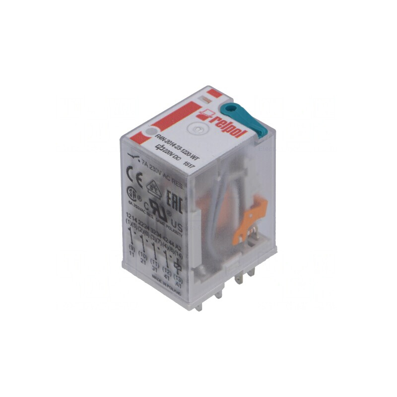 Releu electromagnetic 4PDT 220VDC 6A | Electronic-mag.ro | Componente Electronice