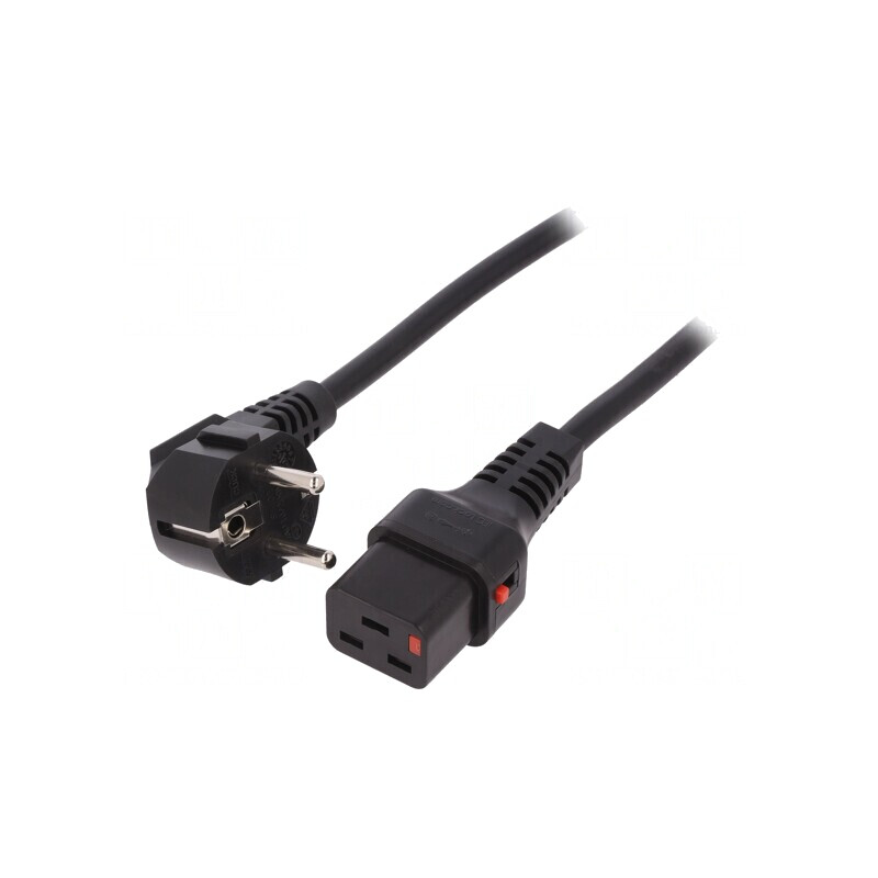 Cablu Alimentare CEE 7/7 Ștecăr în Unghi la IEC C19 2m 10A PVC | Electronic-mag.ro | Componente Electronice