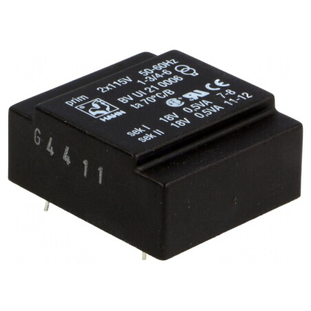 Transformator Încapsulat 1VA 18V 27mA PCB | Electronic-mag.ro | Componente Electronice