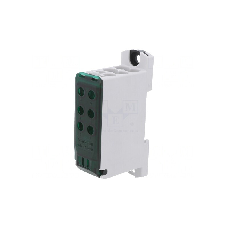 Bloc Distribuție Piste 1 Borne 8 Lățime 24.3mm | Electronic-mag.ro | Componente Electronice