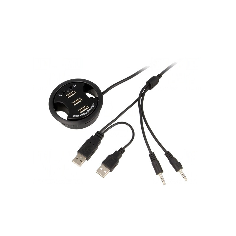 Hub USB Jack 3,5mm cu 2 Porturi și 3 Porturi USB | Electronic-mag.ro | Componente Electronice