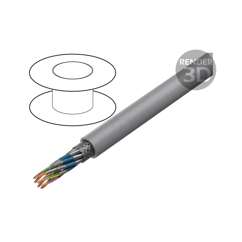 Cablu LiYCY-CY 8x2x0,25mm2 PVC Gri 500V  | Electronic-mag.ro | Componente Electronice