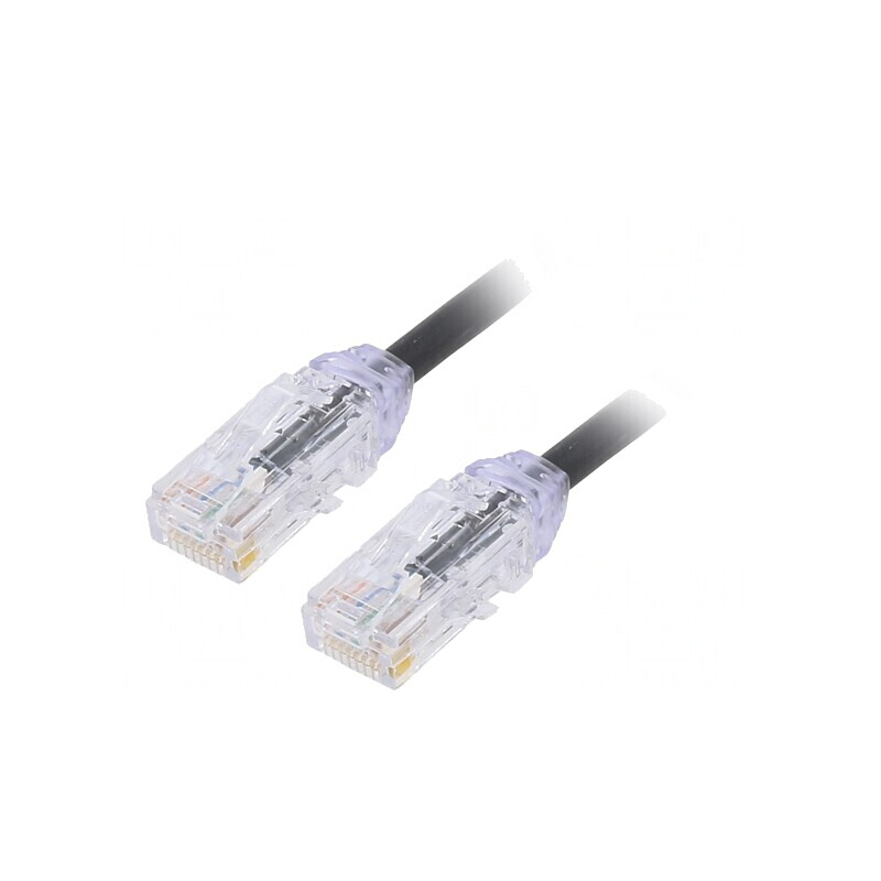 Patch cord UTP negru 1m 28AWG Cat6a | Electronic-mag.ro | Componente Electronice