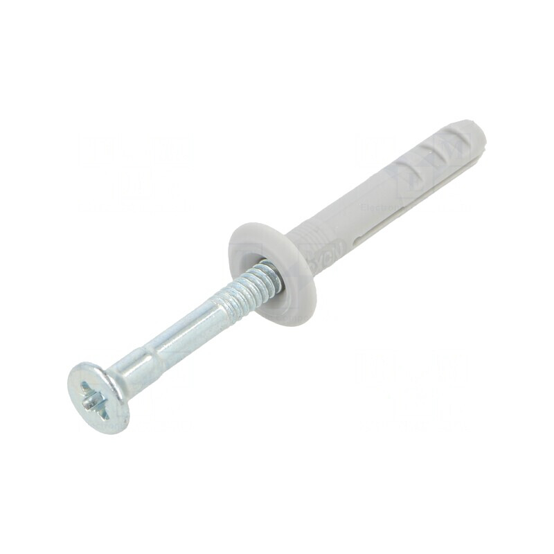 Plastic Anchor with Screw 5x30mm Zinc-Plated Steel 100pcs | Electronic-mag.ro | Componente Electronice