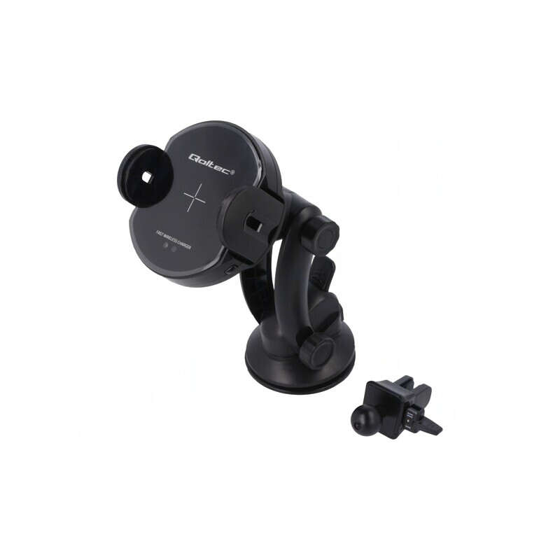 Suport Auto Negru pentru Geam cu Încărcător USB A/C 15W | Electronic-mag.ro | Componente Electronice