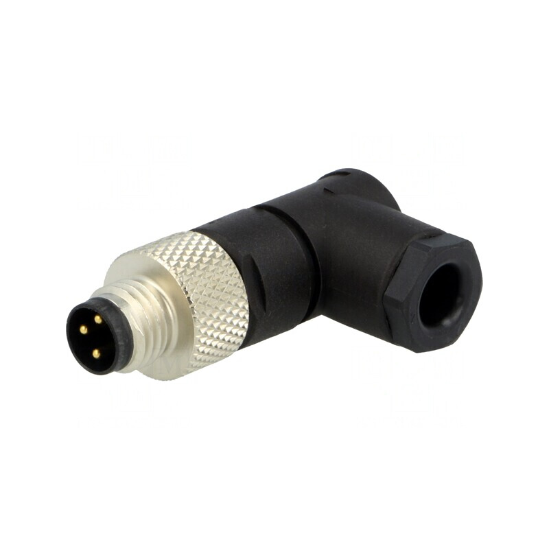 Conector M8 tată 3 PIN unghi 90° pe cablu | Electronic-mag.ro | Componente Electronice