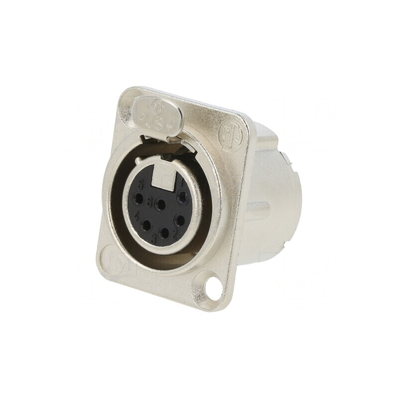 Conector XLR Soclu Mamă Argint 7.5A NC6FD-LX | Electronic-mag.ro | Componente Electronice