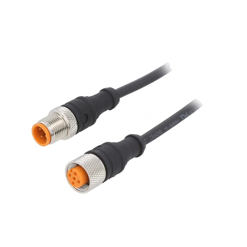 Cablu de conectare M12 4 pini 0.6m 250VAC 4A | Electronic-mag.ro | Componente Electronice