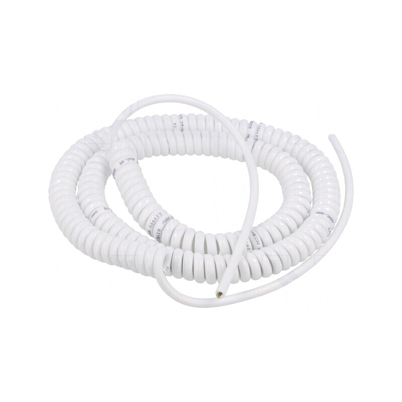 Cablu Spirale Alb 0.8m-3.2m 4x0.15mm2 PUR 300V | Electronic-mag.ro | Componente Electronice Cablu Spirale Alb 0.8m-3.2m 4x0.15mm2 PUR 300V | Electronic-mag.ro | Componente Electronice