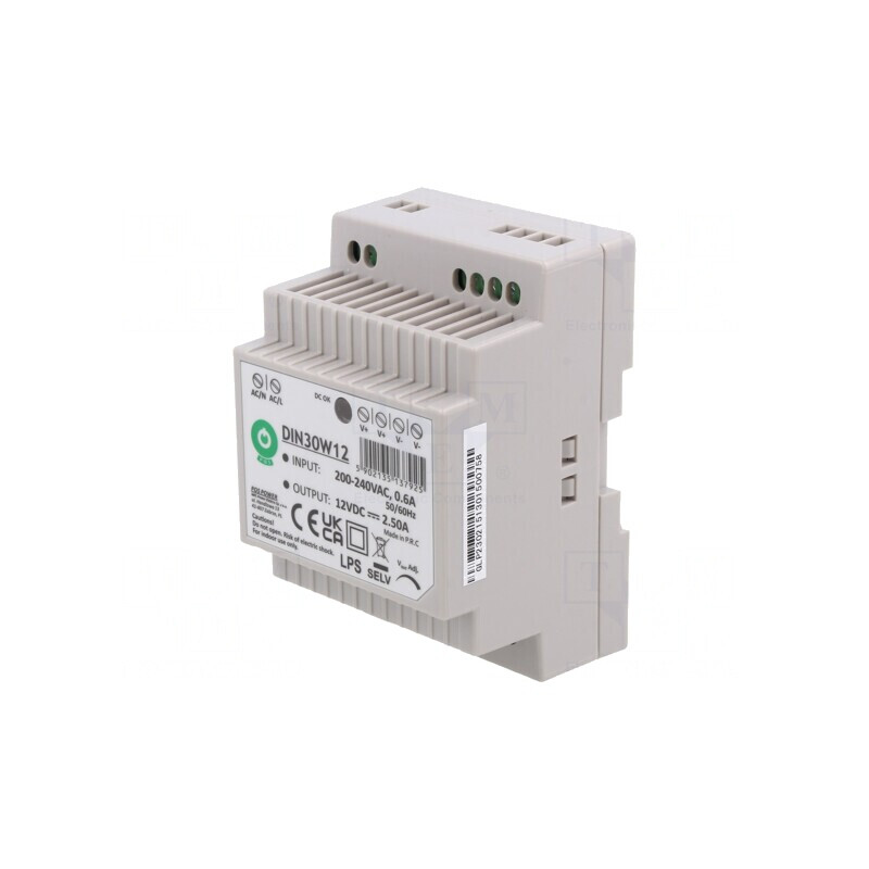 Alimentator Pulsatoriu pentru Șină DIN 30W 12V 2.5A | Electronic-mag.ro | Componente Electronice