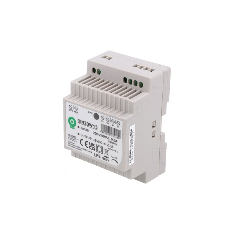 Alimentator Pulsatoriu pentru Șină DIN 30W 15VDC 2A | Electronic-mag.ro | Componente Electronice