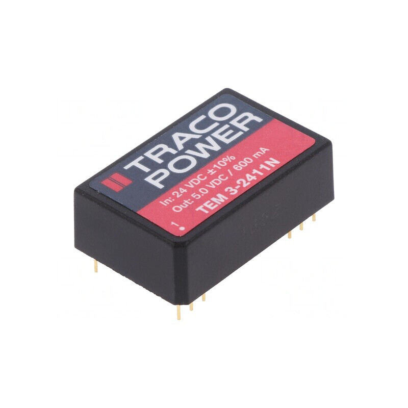 Convertor DC/DC 3W 24V la 5V 600mA TEM 3-2411N | Electronic-mag.ro | Componente Electronice