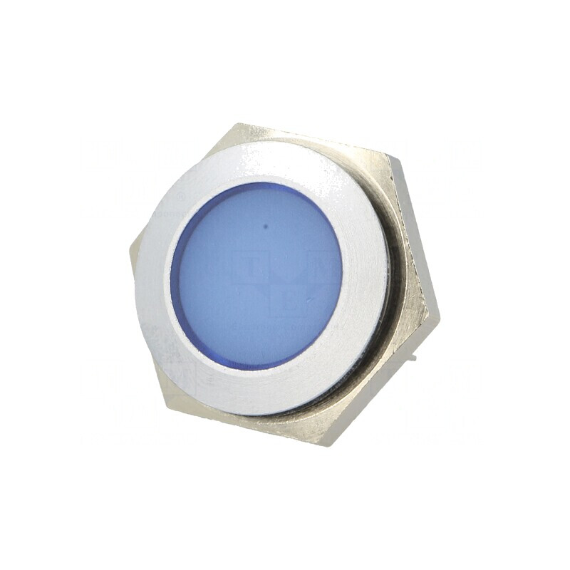 Lampă de control LED plată albastră IP67 Ø22mm 24-28VDC | Electronic-mag.ro | Componente Electronice