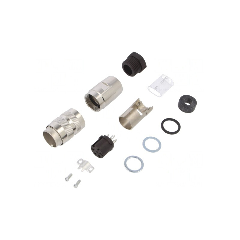 Conector M16 Mufă Mamă 5 PIN Lipire Pe Cablu 300V | Electronic-mag.ro | Componente Electronice