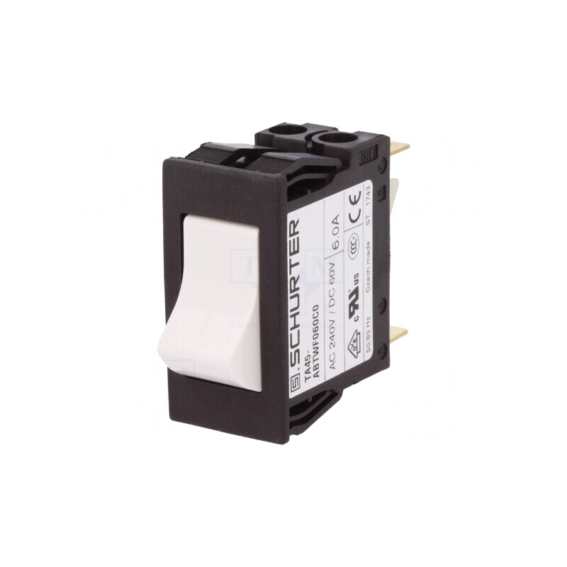 Întrerupător de Supracurent 240VAC 60VDC 6A DPST 2 Poli | Electronic-mag.ro | Componente Electronice