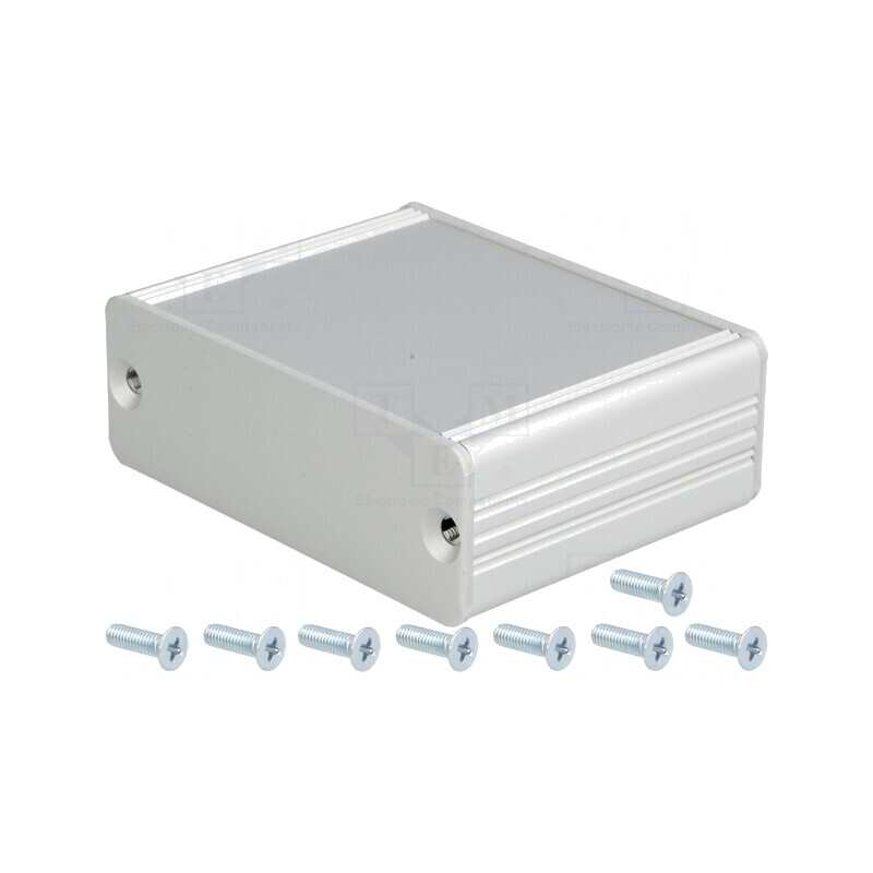 Carcasă aluminiu gri AKG 69mm x 50mm x 24mm | Electronic-mag.ro | Componente Electronice