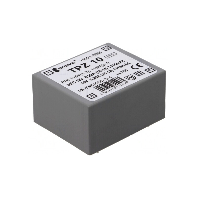 Transformator de alimentare 10VA 115/230V 18V PCB | Electronic-mag.ro | Componente Electronice