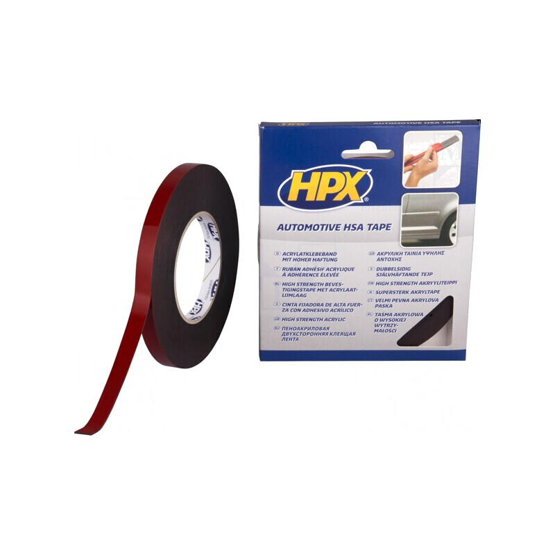 Bandă dublă adezivă acrilică antracit 12mm x 10m | Electronic-mag.ro | Componente Electronice