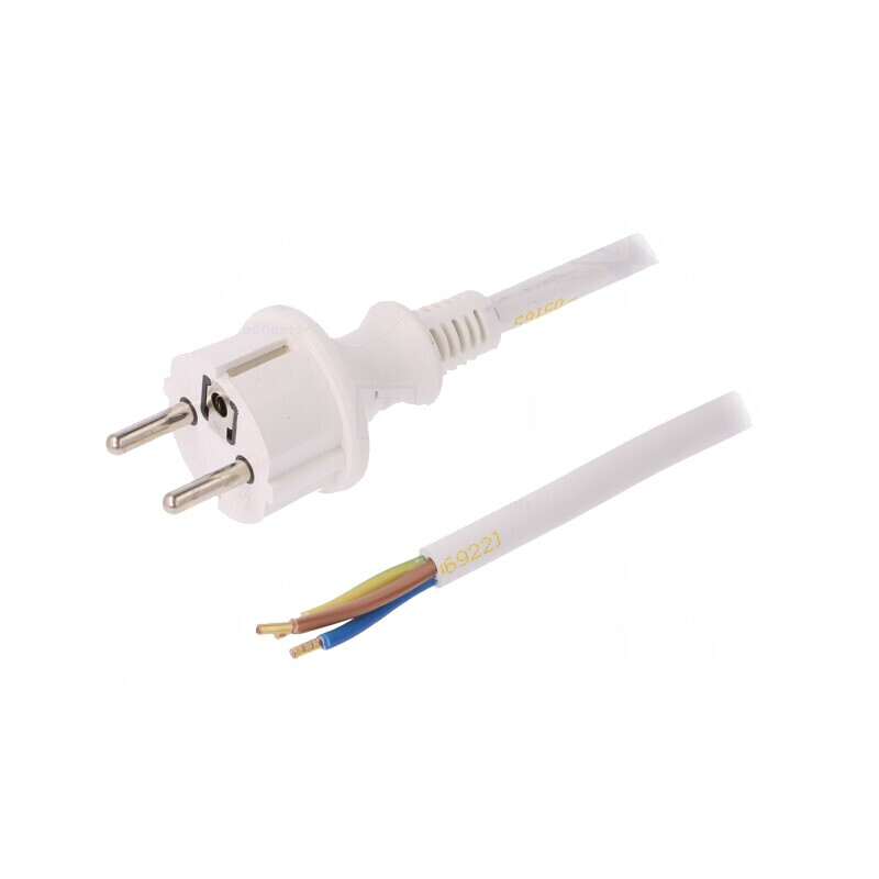 Cablu SCHUKO PVC Alb 5m 16A | Electronic-mag.ro | Componente Electronice