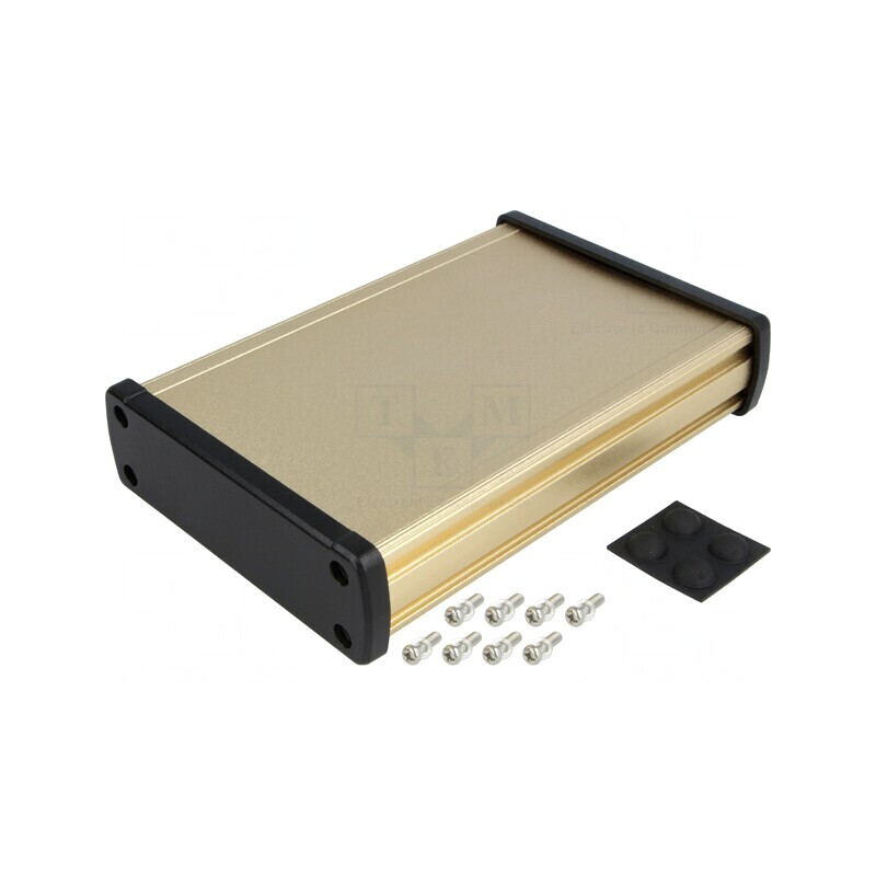 Carcasă Universală Aluminiu Aurit 113.7x169x35.2mm | Electronic-mag.ro | Componente Electronice