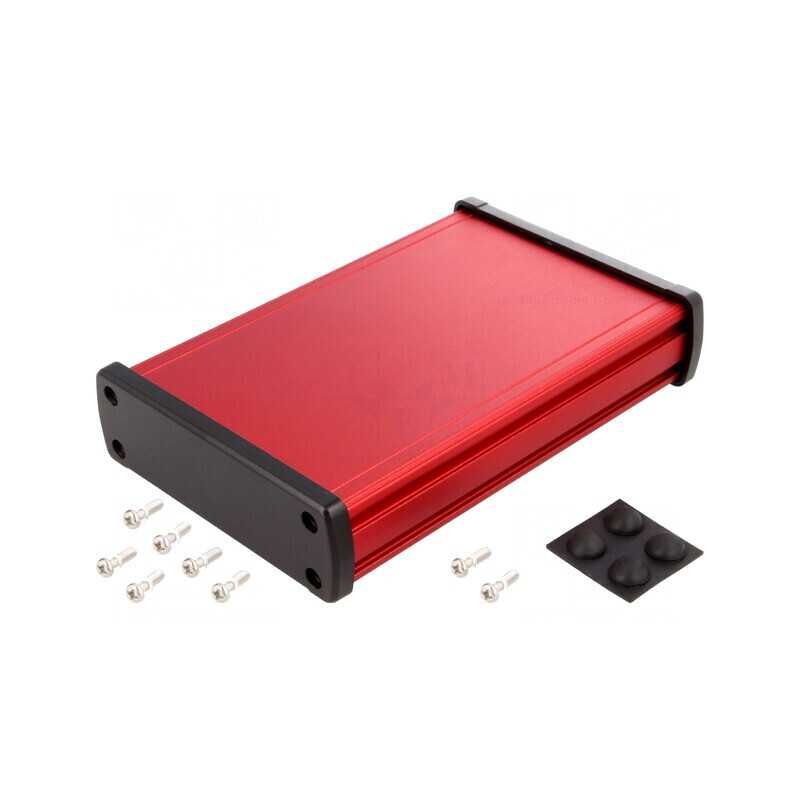Carcasă Universală Aluminiu Roșu 113.7x169x35.2mm | Electronic-mag.ro | Componente Electronice