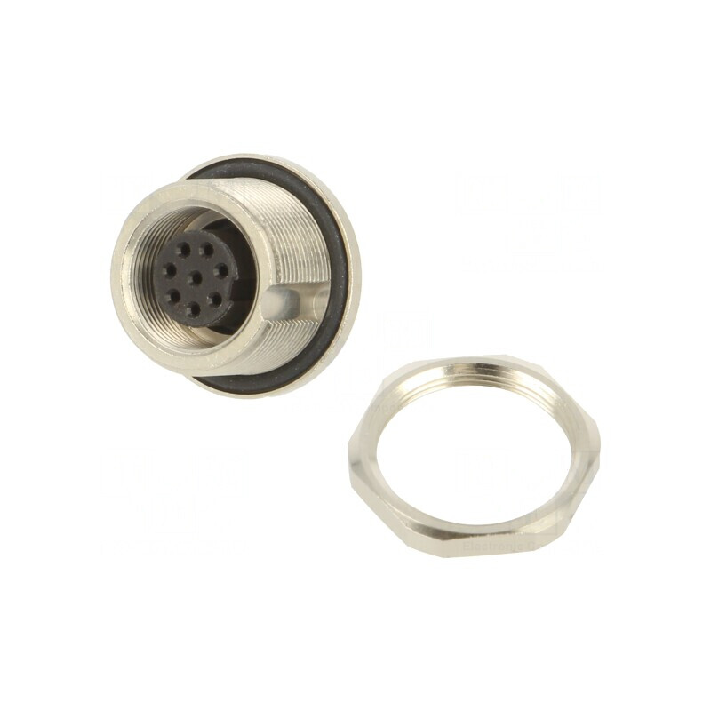 Conector M9 Mamă Aurit IP67 125V 8 PIN Drept | Electronic-mag.ro | Componente Electronice
