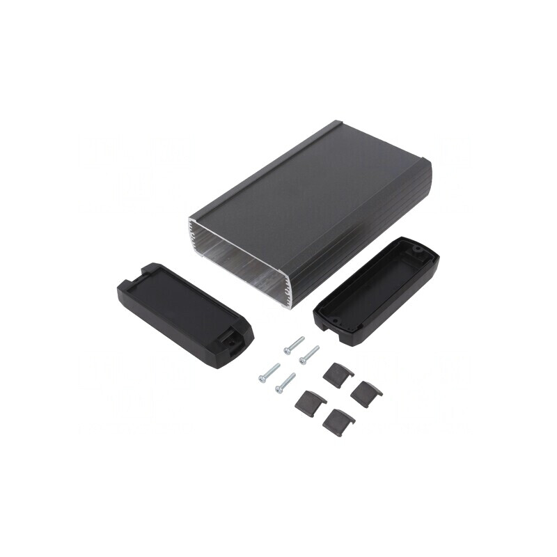 Carcasă aluminiu grafit 50x102x190mm | Electronic-mag.ro | Componente Electronice