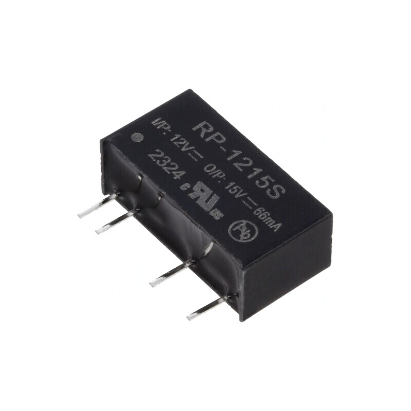 Convertor DC/DC 1W 10.8-13.2V la 15V 66mA RP-1215S | Electronic-mag.ro | Componente Electronice