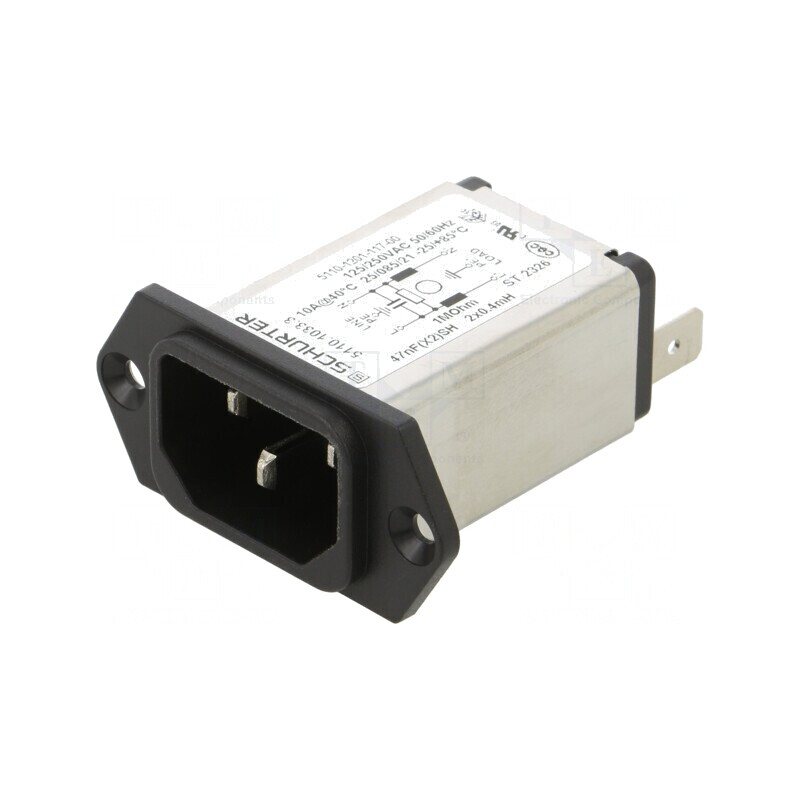 Conector Alimentare AC IEC 60320 10A 250V | Electronic-mag.ro | Componente Electronice