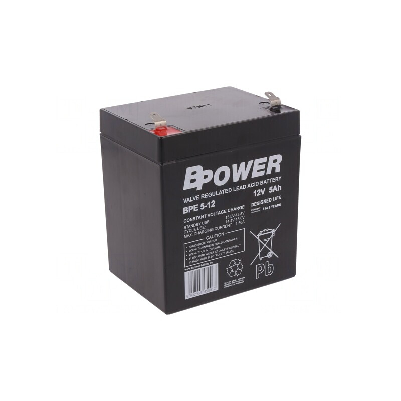 Baterie Plumb-Acid 12V 5Ah AGM Fără Întreținere | Electronic-mag.ro | Componente Electronice