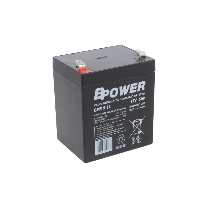 Baterie Plumb-Acid 12V 5Ah AGM fără Întreținere | Electronic-mag.ro | Componente Electronice