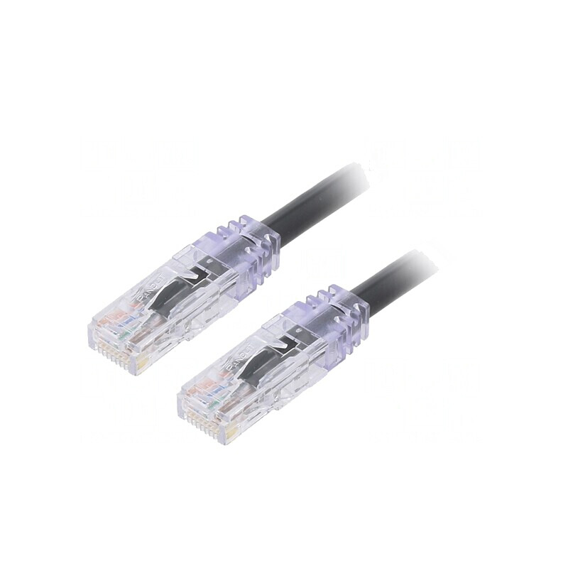 Patch cord TX6A 10Gig U/UTP Cat6a PVC Negru 0,5m | Electronic-mag.ro | Componente Electronice