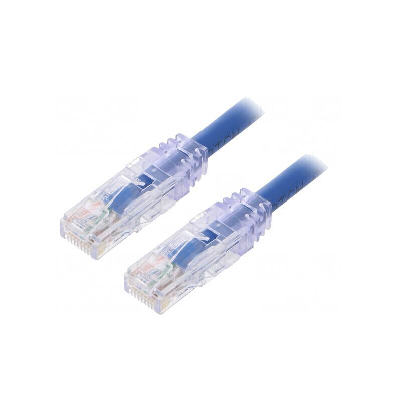 Patch cord TX6A 10Gig U/UTP Cat6a PVC Albastru 0,5m | Electronic-mag.ro | Componente Electronice