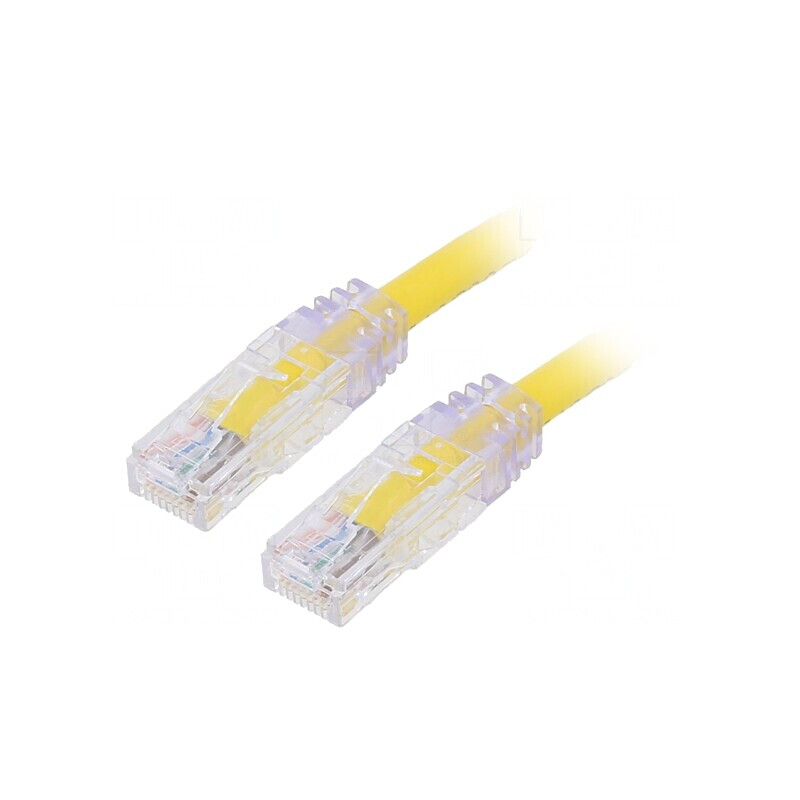 Patch cord U/UTP CAT6A PVC Galben 0.5m | Electronic-mag.ro | Componente Electronice