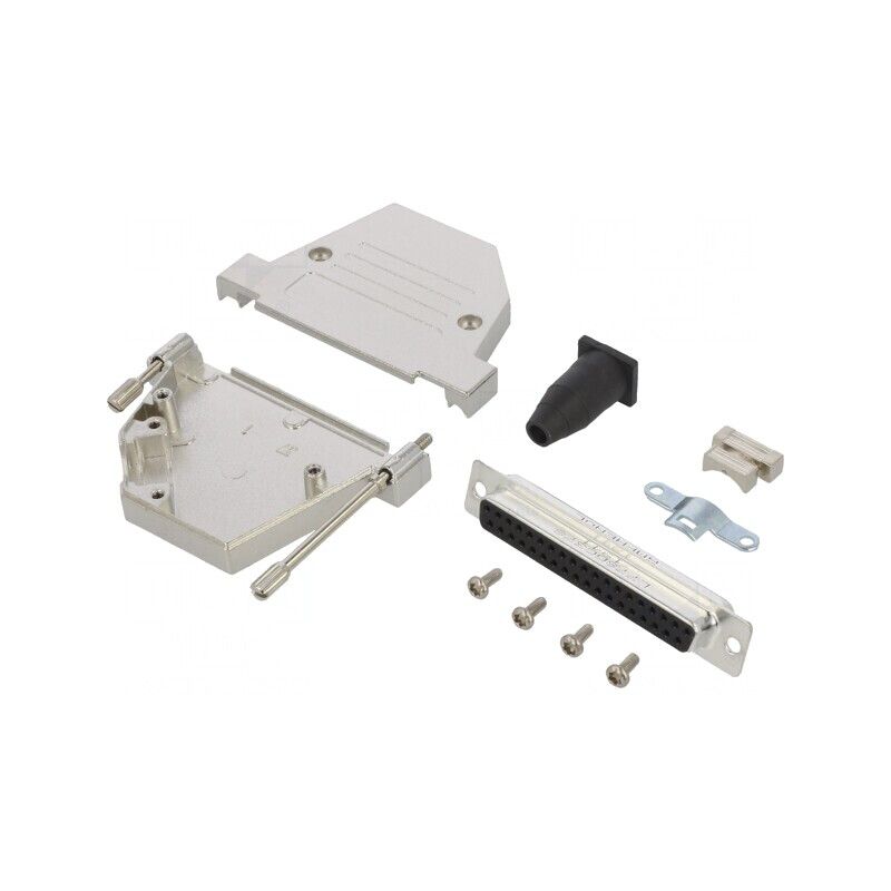 Conector D-Sub 37 PIN mamă unghi 45° lipire pe cablu aurit | Electronic-mag.ro | Componente Electronice