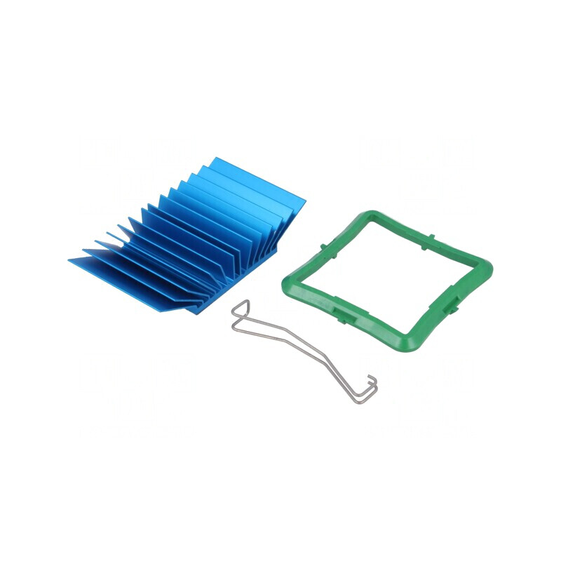 Radiator Extrudat cu Aripioare BGA Albastră 40mm x 42,5mm | Electronic-mag.ro | Componente Electronice
